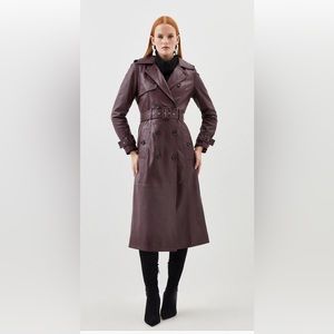 Like NEW Karen Millen Leather Trench Coat